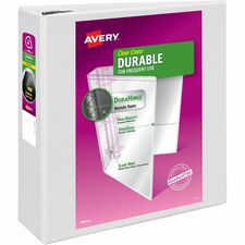 Avery Durable View 3 Ring Binder, 4 inch EZD Rings, 1 White Binder