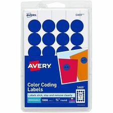 Avery 3/4 inch Round Removable Color Coding Labels Dark Blue