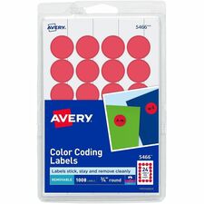 Avery Color-Coding Labels Red