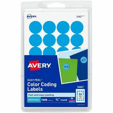 Avery removable color-coding labels light blue