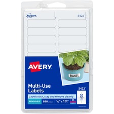Avery removable labels 1/2 x 1-3/4 inch