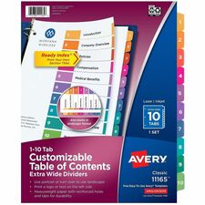 Avery Extra-Wide Dividers, 10 Tabs, Ready Index