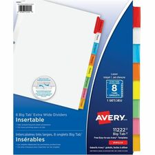 Avery Big Tab Insertable Extra-Wide Dividers - 8 / Set