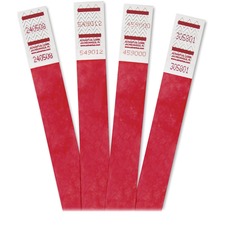Advantus Tyvek wristbands red 500 pack