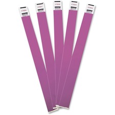 Advantus Tyvek Wristbands Purple 100 Pack