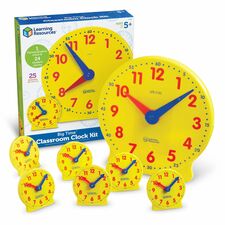 Learning Resources Classroom Clock Kit 24 pieces in yellow