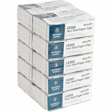Business Source Non-Skid Paper Clips Standard No 1 silver steel