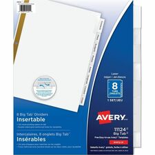 Avery Big Tab Insertable Dividers 8 Tab Set