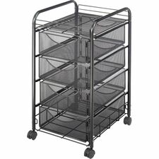 Safco Onyx Double Mesh Mobile File Cart 4 Drawer