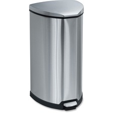 Safco Hands-free Step-on Stainless Receptacle 10 gal