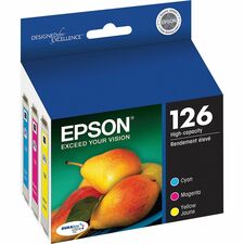 Epson DURABrite No. 126 Original Inkjet Ink Cartridge Cyan Magenta Yellow 3 Pack