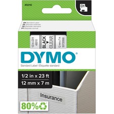Dymo D1 Electronic Tape Cartridge Clear 1/2 inch x 23 ft