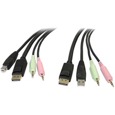 StarTech.com 6 ft 4-in-1 USB DisplayPort KVM switch cable