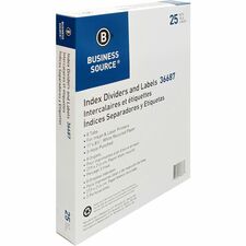 Business Source Punched Laser Index Dividers - 8 Blank Tabs