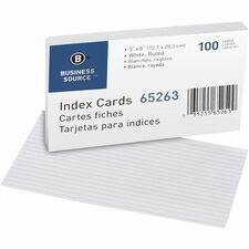 Business Source Ruled Index Cards 8 x 5 100 Pack
