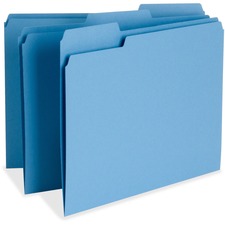 Business Source 1/3 Tab Cut Letter Recycled Top Tab File Folder Blue