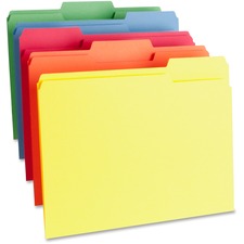 Business Source 1/3 Tab Cut Letter Recycled Top Tab File Folder Assorted