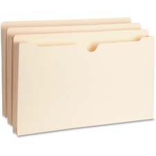 Business Source Straight Tab Cut Legal Recycled File Pocket 1 inch Expansion