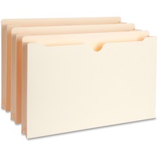 Business Source Straight Tab Cut Legal Recycled File Pocket 1.5 inch Expansion
