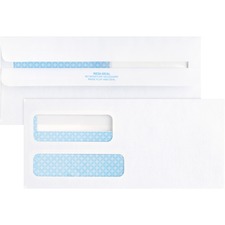 Business Source No. 9 Double Window Invoice Envelopes Self-sealing