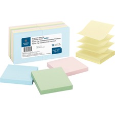 Business Source Reposition Pop-up Adhesive Notes Assorted Pastel
