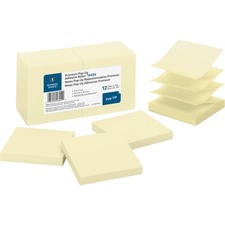 Business Source Reposition Pop-up Adhesive Notes Yellow
