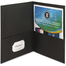 Business Source Letter Recycled Pocket Folder Black