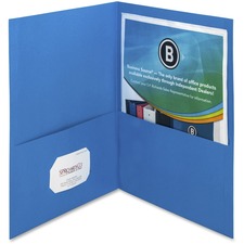 Business Source Letter Recycled Pocket Folder Blue