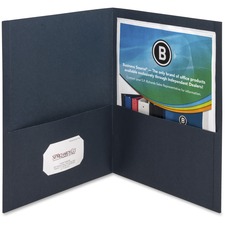 Business Source Letter Recycled Pocket Folder Dark Blue