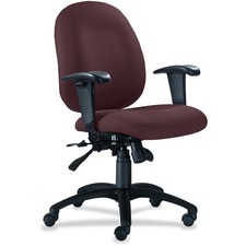 9 to 5 Seating Logic 1760 Mid-Back Task Chair with Arms - Plum Seat Color - Polyester Seat Material - Acrylic Back Material - 5-star Base - 1 Each