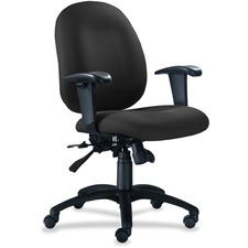 9 to 5 Seating Logic 1760 Mid-Back Task Chair with Arms - Coal Seat Color - Polyester Seat Material - Acrylic Back Material - 5-star Base - 1 Each