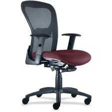 9 to 5 Seating Strata 1560 Mid Back Mesh Chair with Silver Accent - Plum Seat Color - Polyester Seat Material - Acrylic Back Material - 5-star Base - 1 Each