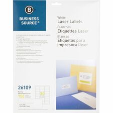 Business Source Bright White Premium-quality Address Labels - 1 inch x 2 5/8 inch - 750 Pack