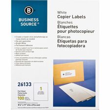 Business Source 8-1/2x11 Copier Labels