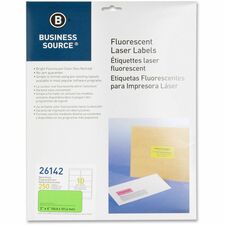 Business Source Neon Labels 2 x 4 Neon Green