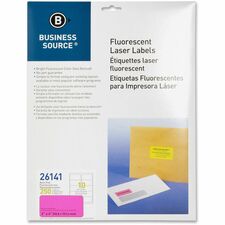 Business Source Neon Labels 2 x 4 Neon Pink
