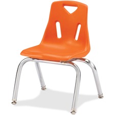 Jonti-Craft Berries Plastic Chair with chrome-plated legs in orange