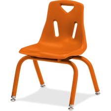 Jonti-Craft Berries Plastic Chair with Powder Coated Legs - Orange