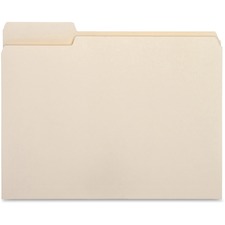 Business Source 1/3 Tab Cut Letter Recycled Top Tab File Folder - Left Tab Position