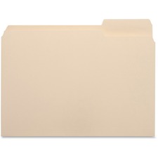 Business Source 1/3 Tab Cut Letter Recycled Top Tab File Folder - Right Tab Position