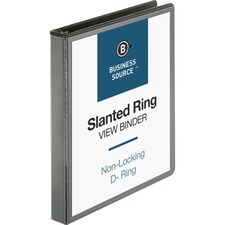 Business Source Basic D-Ring View Binders 1 inch black