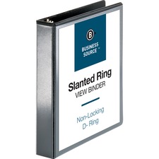 Business Source Basic D-Ring View Binders 1.5 inch black