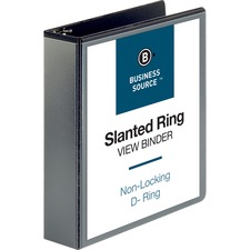 Business Source Basic D-Ring View Binders 2 inch black