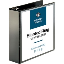 Business Source Basic D-Ring View Binders 3 inch black
