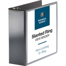 Business Source Basic D-Ring View Binders 4 inch black