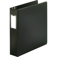 Business Source Basic Round Ring Binder with label holder black 2 inch