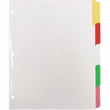 Business Source Laminated Write-On Tab Indexes - 5 Write-on Tabs