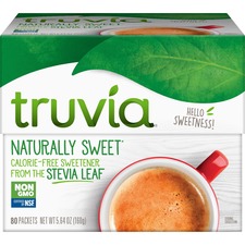 Truvia Cargill All Natural Sweetener Packets - Natural Sweetener - 80 per Box