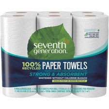 Seventh Generation 100 percent Recycled Paper Towels - White - 1 Pack
