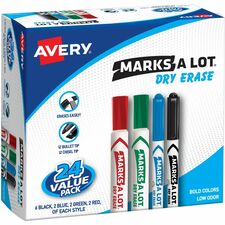 Avery Marks A Lot Desk and Pen-Style Dry Erase Markers - 24 per Box